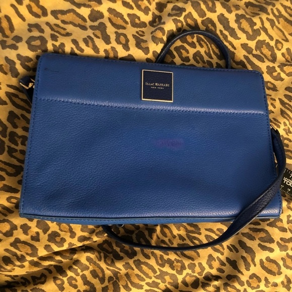 Isaac Mizrahi royal & navy  crossbody blue , small flaw on front very clean - Picture 8 of 16